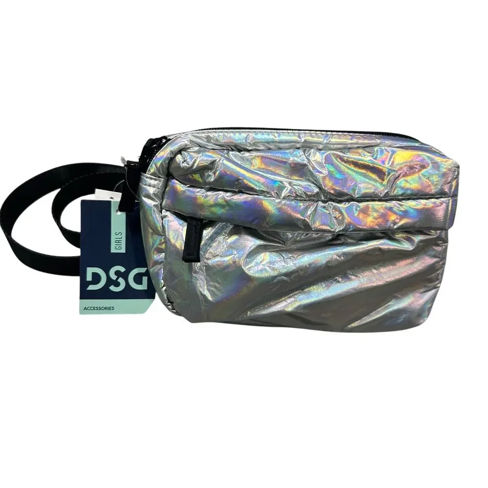 DSG Silver Holographic Girl's Waist Belt Bag